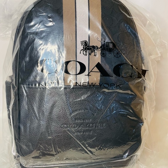 NWT Thompson Backpack In Signature Jacquard with Varsity Stripe - Picture 11 of 14